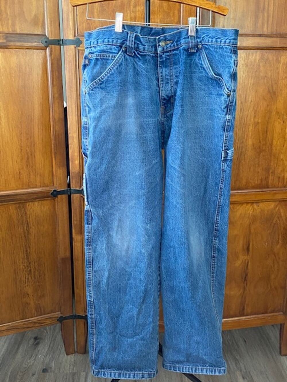 Smith's Workwear Carpenter Jeans Mens 36x32 Denim Utility Work Pants Hammer Loop